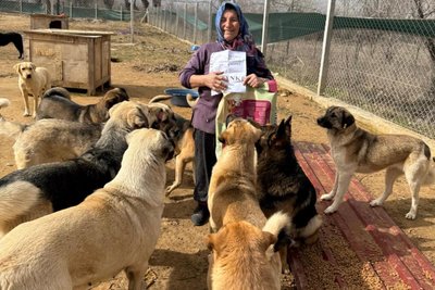Die 70-jährige Rukiye kümmert sich gemeinsam mit ihrer Tochter um rund 200 Hunde und ist dankbar für Spenden.
