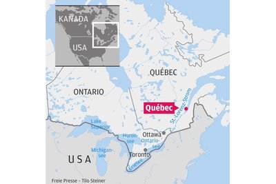 Québec ist eine Provinz in der Osthälfte Kanadas. Die gleichnamige Stadt sowie Montreal sind die beiden größten dortigen Städte.