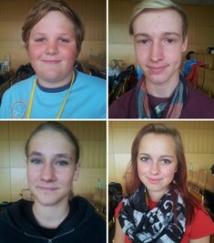 Oben: William Schuhknecht und Philipp Heidel-Weizel; unten: Sarah Fischer und Maxi König