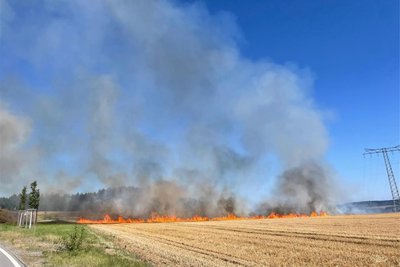 Zu einem Feldbrand ist die Feuerwehr am Dienstag im Erzgebirge ausgerückt. Schätzungsweise 200 bis 300 Quadratmeter Feldfläche brannten ab.