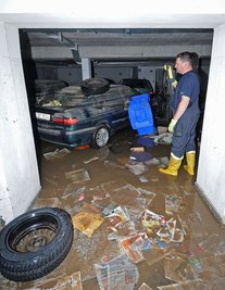 Tiefgaragen und Keller standen in Meerane unter Wasser.