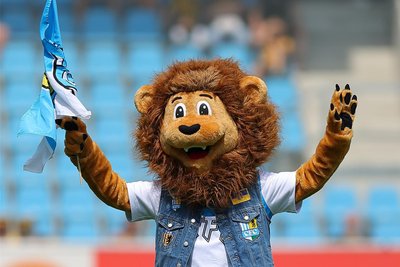 Das neue Maskottchen des CFC ist ein Löwe.