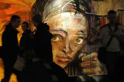 Begegnungen bei einer früheren „Hallenkunst“-Ausstellung.