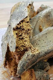 Spuren des Holzwurms: Diesen Teil eines Engelsgewandes hatten Larven des Nagekäfers zerfressen. Darum musste ein Ersatzstück gefertigt werden. 