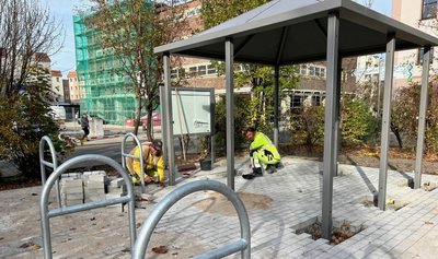 Stellplatz für Fahrräder in der Buttengasse Crimmitschau.