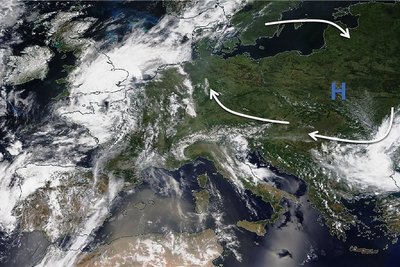 Großwetterlagen mit Ostwindeinfluss sorgen in Mitteleuropa für Trockenheit und Temperaturextreme. Solche Wetterlagen treten künftig wahrscheinlich häufiger auf. 
