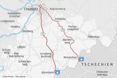 Die Grenzübergänge bei Reitzenhain und Bärenstein sind von Chemnitz aus am kürzesten entfernt. Auf dem Weg zu letzterem muss man aufgrund einer Baustelle auf der B 95 aber derzeit einen größeren Umweg in Kauf nehmen.