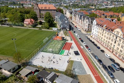 Die neue Sportanlage aus der Luft.
