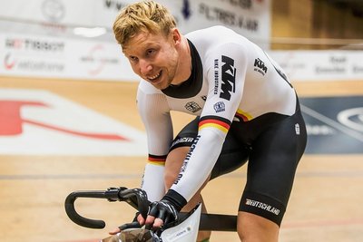 Der Chemnitzer Joachim Eilers fuhr im Keirinfinale als Dritter über den Zielstrich. 