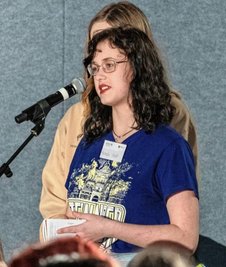 Michelle Glaß, Oberschülerin aus Falkenstein, fragte zur Pflege.