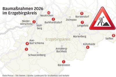 In diesen Kommunen investiert der Freistaat Sachsen in diesem Jahr in seine Staatsstraßen.
