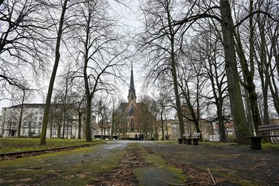 Die Mittelachse des Parks in Richtung Petrikirche soll auf zwölf Meter verbreitert werden.