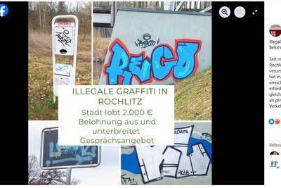 Der Aufruf der Stadtverwaltung Rochlitz bei Facebook. (Screenshot).