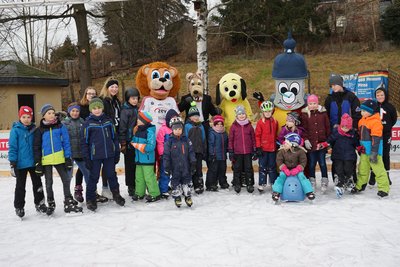 Wird es in diesem Jahr nicht geben: Maskottchenlauf auf der Eisbahn Oederan, wie hier 2019.