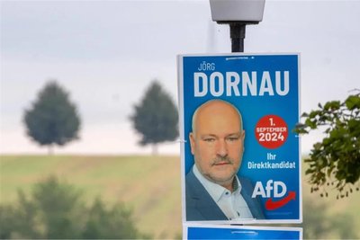 Ein Wahlplakat von Jörg Dornau (AfD) angesichts der jüngsten Landtagswahl in Sachsen. Bild: Imago