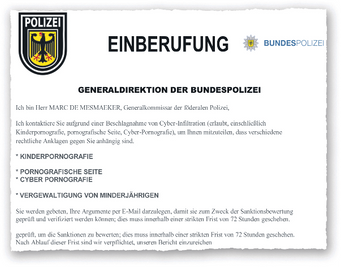 "Einberufung" und "Generaldirektion der Bundespolizei" - die E-Mail beginnt mit markigen Begriffen. Und enthält ungeheure Vorwürfe.