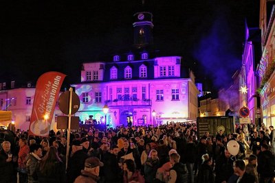 Hunderte Schwarzenberger und Besucher aus umliegenden Orten zieht es zur Nacht der Lichter in die historische Altstadt. Hier ein Schnappschuss aus dem Jahr 2019, entstanden auf dem Marktplatz. 