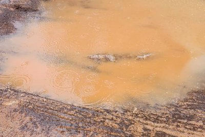 Der Regen flutete die Wege, die Plauenerin musste ständig Umwege in Kauf nehmen.
