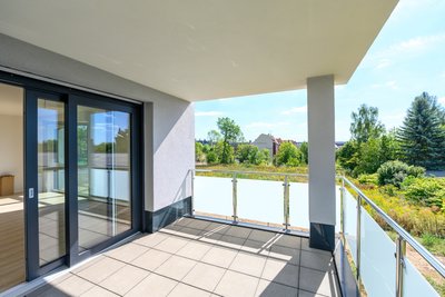 Ein Blick vom großzügigen Balkon