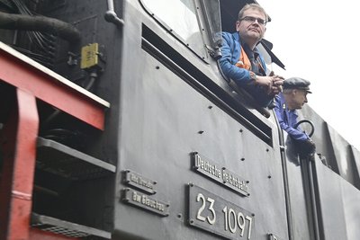Vereinschef Sebastian Liske ist selbst Lokführer.
