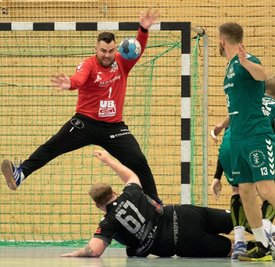 Keine Punkte trotz guter Paraden: Auch Freibergs neuer Torhüter Daniel Rangl konnte die Niederlage gegen Tabellenführer Köthen nicht verhindern. Am 2. April geht es gegen Sonneberg weiter. 