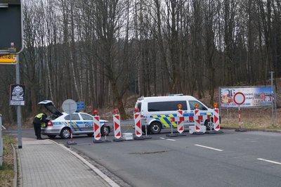 Der Grenzübergang in Klingenthal am Samstagfrüh.