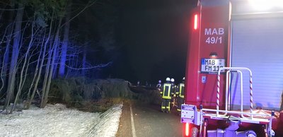In der Nacht war die Feuerwehr auf der B171 Marienberg Richtung Wolkenstein im Einsatz.