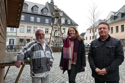Zum Organisationsteam gehören Günter Roscher (links), Christiane Schlegel und Uwe Gahut.