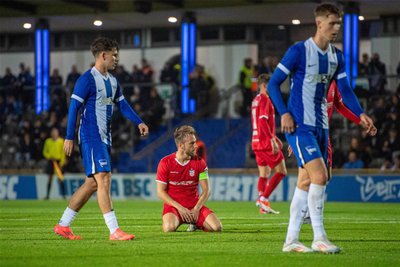 Enttäuschung bei dem FSV Zwickau und Kapitän Mike Könnecke.