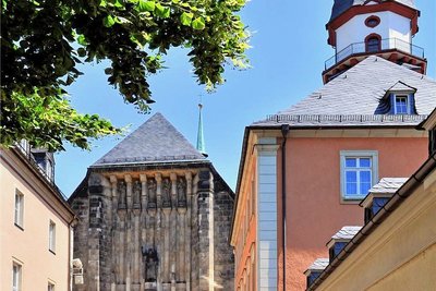 Die Stadtkirche St. Jakobi in Chemnitz. 