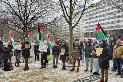 Am Roten Turm fand unter dem Motto „Frieden in Palästina" am Samstagnachmittag eine Demonstration statt.