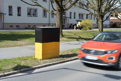 Auch Verteilerkästen an der Karl-Kegel-Straße in Freiberg wurden besprüht.