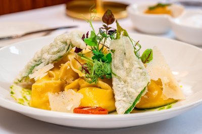 Jens Frankes hausgemachte Bärlauch Ravioli.