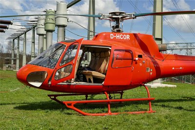 Mit diesem Hubschrauber wurden im Vorjahr die Hochspannungsleitungen in Südsachsen kontrolliert.