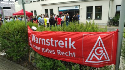 Erstmals gab es bei der Entwicklungsfirma IAV in Chemnitz am Mittwoch einen Warnstreik.