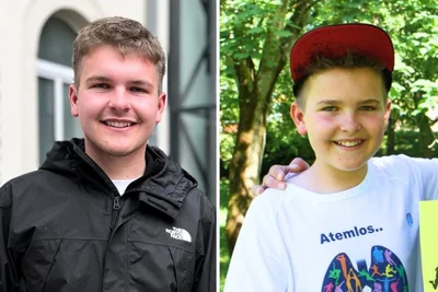 Paul Herklotz aus Halsbrücke bei Freiberg ist heute 20 Jahre alt (Bild links). Mit 11 Jahren hat er beim ersten Mittsommerlauf Spendengeld für ein Tandem bekommen (rechtes Bild).