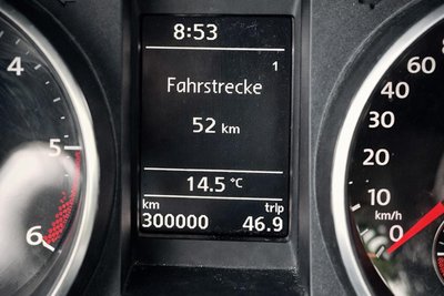 300.000 Kilometer, das bedeutete siebeneinhalb Erdumrundungen, angetrieben durch 105 mickrige PS. Ich habe Dieselkraftstoff im Wert von mindestens 25.000 Euro in die Luft geblasen.