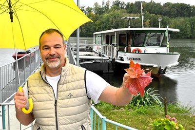 André Singer ist Geschäftsführer des Zweckverbandes Talsperre Kriebstein. Dort waren auch am Montag die Fähren unterwegs.