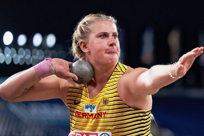 Katharina Maisch startete ordentlich in das Kugelstoßfinale, trat danach jedoch auf der Stelle.