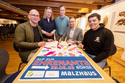 Sie wollen die Ehrenamtsbörse zum Erfolg machen: Michael Degenkolb, Simone Schuch, Steffi Müller-Klug, Bürgermeister Tobias Kämpf und Tomy Ziegenhagen (von links).