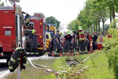 Die Lichtensteiner Wehr rückte mit fünf Fahrzeugen an, auch Krankenwagen und Polizei waren im Einsatz.