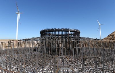 Momentan das Fundament für das dritte Windrad in Dennheritz gebaut.