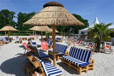 ... in diesen schicken Beach-Volleyballplatz. In Torgau ist für die Laga viel Nachhaltiges entstanden.
