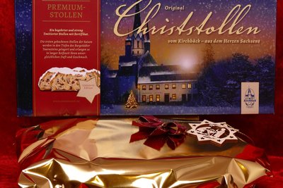So verpackt geht der besonders und an geheimen Ort gereifte sowie in limitierter Auflage gebackene Stollen der Bäckerei „Zum Kirchbäck“ an die Kunden.