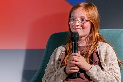 Karla Förster bei einer Gesprächsrunde zum neuen Image-Film über das Erzgebirge.