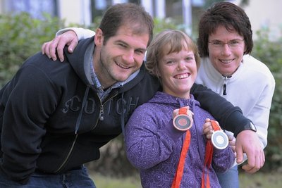 Maria Götze und Swen Michaelis waren die ersten Athleten mit Handicap, die Ute Schinkitz zu internationalen Erfolgen führte.