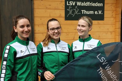 Leni Wolf, Chiara Gerlach und Jette Datemasch (v. l.) freuen sich schon auf den 555-Run.