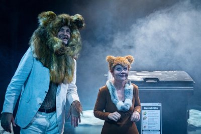Szene aus „Gut gebrüllt Löwe“, dem neuen Musical des Fritz Theaters aus Chemnitz. Im Bild Hardy Hoosman und Alica Weirauch.