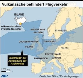 Der Flugbetrieb an den internationalen Flughäfen in Deutschland steht wegen der Aschewolke still.
