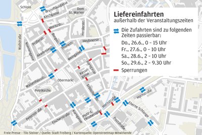 Sperrungen Bergstadtfest Innenstadt Freiberg OSM_f